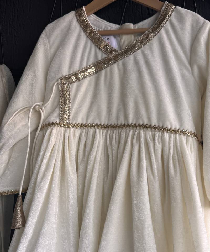 White velvet kurta set