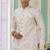 Cream banarasi jacquard semi indo for men