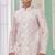 Pink banarasi jacquard semi indo for men