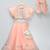 Peach embroidered georgette lehenga set