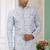 Blue banarasi jacquard semi indo for men