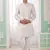cream banarasi jacquard sherwani for men