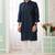 Dark Blue art silk kurta jacket set for men