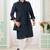 Dark Blue art silk kurta jacket set for men