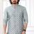 Grey  art silk kurta jacket set for men