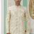 Yellow banarasi jacquard semi indo for men