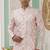 Peach banarasi jacquard semi indo for men