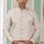 Beige banarasi jacquard semi indo for men