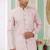 Pink banarasi jacquard semi indo for men