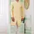 yellow banarasi jacquard sherwani for men