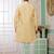 Yellow banarasi jacquard semi indo for men