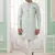 green banarasi jacquard sherwani for men