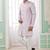 Pink banarasi jacquard semi indo for men