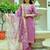 Lavender viscose chanderi silk thread embroidered with beads work with printed dupatta kurta pant set