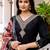 Black viscose chanderi thread embroidered with beads work with printed dupatta kurta pant set