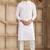 Off white art silk kurta set for men