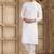 Off white art silk kurta set for men