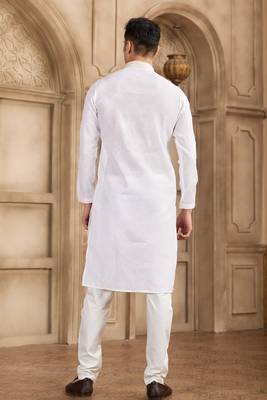 off white art silk kurta pajama set for men 4