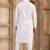 Off white art silk kurta set for men