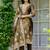 Brown shimmer organza jacquard woven with print kurta pant set