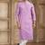 Purple art silk kurta set for men