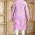 Purple art silk kurta set for men