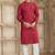 Maroon art silk kurta set for men
