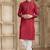Maroon art silk kurta set for men
