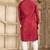 Maroon art silk kurta set for men