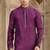 Magenta art silk kurta set for men