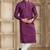 Magenta art silk kurta set for men