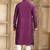 Magenta art silk kurta set for men