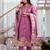 Onion pink shimmer viscose jacquard woven kurta pant set