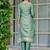 Sea green shimmer viscose jacquard woven kurta pant set
