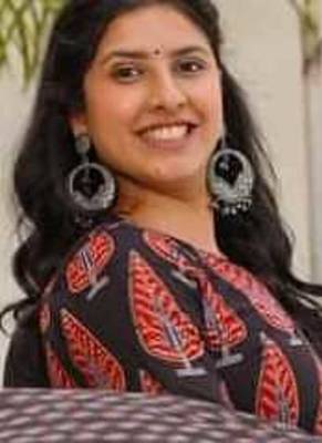 Floral printed black v neck cotton kurta set with trouser & dupatta 3
