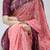 pink color bandhni printed with foil work moss art silk  saree with unstitched blouse