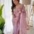 Lavender Color Embroidered Organza Silk Saree