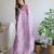 Lavender Color Embroidered Organza Silk Saree