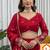 Red Silk Lehenga with Intricate Thread and Sequence Embroidery