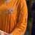 Floral embroidered orange v neck cotton kurta set with trouser & dupatta