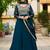 Faux Blooming Embroidered Gown with Zari Lace Dupatta     Rama Green | 56" Length