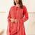 Red bandhani kurta set