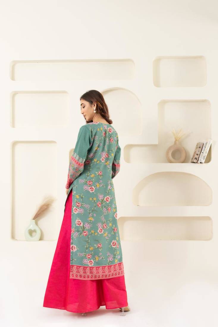 Leaf print kurta set