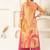 Cream and pink tissue kurta set
