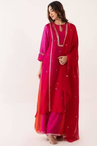 Organza silk festive kurta set