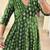 Floral printed green v neck cotton kurta set with trouser