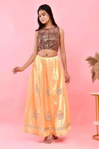 Sequined Embellished Boat Neck Sleeveless Padded Saree Blouse