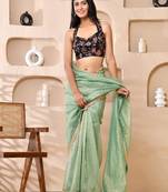 Embroidered Halter Neck Saree Blouse