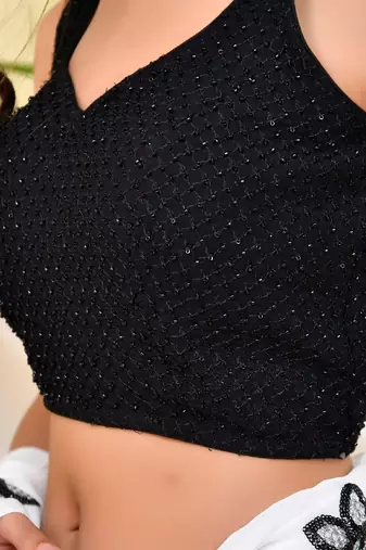 Embellished Cut-dana Work Sleeveless Padded Blouse