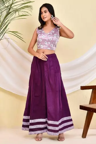 Floral Sequined Embellished Padded Saree Blouse